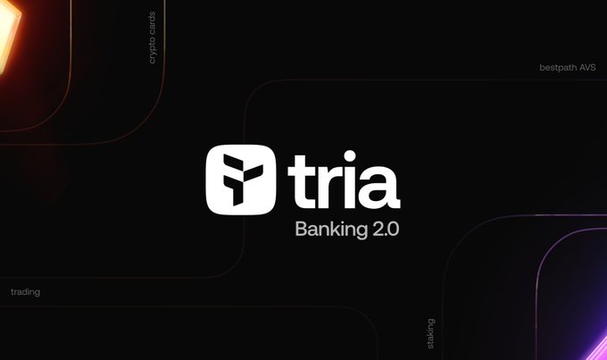 The image features a logo for a cryptocurrency called Tria. The logo consists of a white "t" with a line drawing of a tree below it. Below the tree, there are two lines that say "gTria Tria". This suggests that the image is related to the cryptocurrency Tria or its wallet. The post also mentions that the CoreSDK Unified Wallet API Web3 development is still heavily fragmented at the wallet and integration level, which means that various chains and protocols require separate handling, tooling, and infrastructure logic.