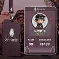 A low-resolution screenshot shows a Solana memecoin profile card for the character 'umpie' with a points value of 90 and a 'MINTBOARD' number of 13439.