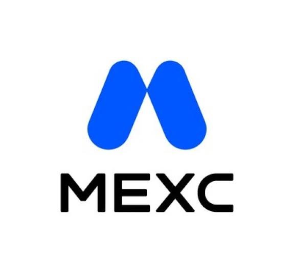 The MEXC cryptocurrency exchange logo featuring a blue stylized 'M' symbol above the black text "MEXC" on a white background.