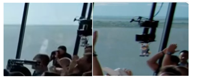 The image shows a group of people gathered around a window with their arms raised up, seemingly excited about something happening outside. The excitement appears to be related to an event or news that has captured their attention. There are two images side by side on the same page in the post, both showing the same scene and the same group of people. The text "Today, the $ASTEROID token has surged 3x from its bottom" is also present in the image.
