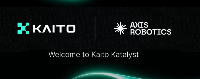 A graphic displaying the logos for 'KAITO' and 'AXIS ROBOTICS' with the welcome text 'Welcome to Kaito Katalyst' against a dark background with green lighting.