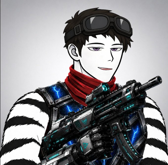 An anime-style character with goggles, a red scarf, and a futuristic energy-emblazoned rifle wearing a black and white striped outfit. The image complements the post by visually representing the "Castle Ecosystem" theme—portraying a rugged, battle-ready figure as a metaphor for the defender or builder rallying diverse Web3 communities under one unified banner.