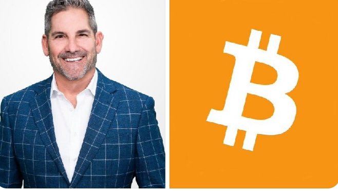 A man in a blue checkered suit smiles alongside the orange Bitcoin logo, visually representing Grant Cardone's Cardone Capital as it adds 107 BTC (~$6.7M) to its treasury during the latest market pullback, reinforcing its strategy of buying weakness rather than chasing rallies.