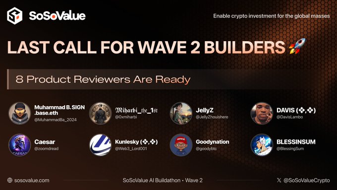 The image features a poster for a product review platform called "Wave 2 Builders" that allows users to share their experiences with products or services they have used, such as software or hardware. The poster includes several images of people's faces along with text descriptions of the product reviews. One of the descriptions reads "Product Reviewer #1: Muhammad B. S. I.N.S.H.A.M.E.R.I.C." and another says "Product Reviewer #2: Julius Z." The poster also includes a hashtag (#SoSoValueUpdate) that could be used to share the post with others or tag it in social media posts.
