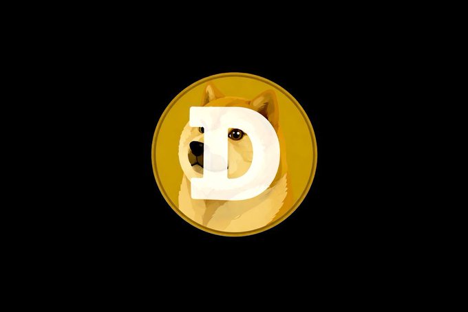 A golden Dogecoin featuring the iconic Shiba Inu dog and the letter "D" is centered against a black background, visually representing the $DOGE cryptocurrency referenced in the post about whale accumulation of 832 million Dogecoin over the past 72 hours.