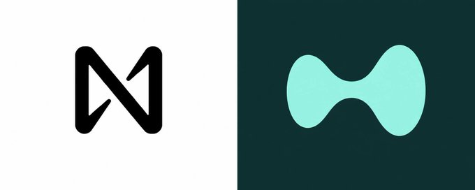 A split-screen logo showing a black 'N' on white on the left and a light teal bowtie-like shape on a dark green background on the right.