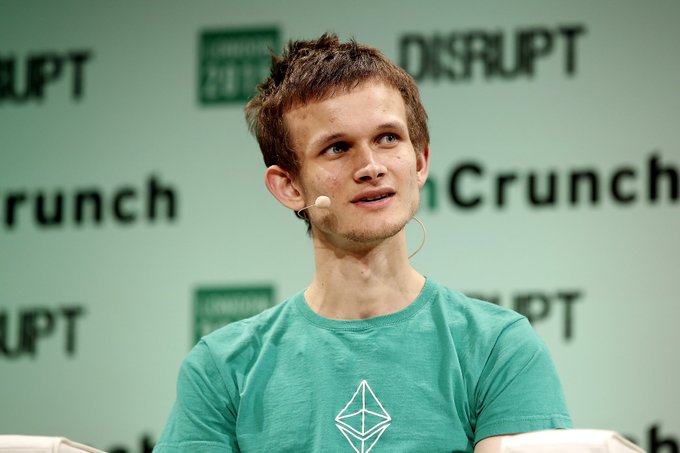 Vitalik Buterin, co-founder of Ethereum, speaks at TechCrunch Disrupt wearing a green Ethereum t-shirt, as the post references his announcement of Ethereum's updated long-term roadmap unveiling the "Lean Ethereum" initiative.