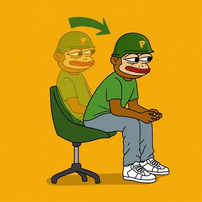 A cartoon illustration showing a character in a green 'P' cap transitioning or changing colors, with an arrow pointing from a faded/translucent version of the character to a solid colored version.