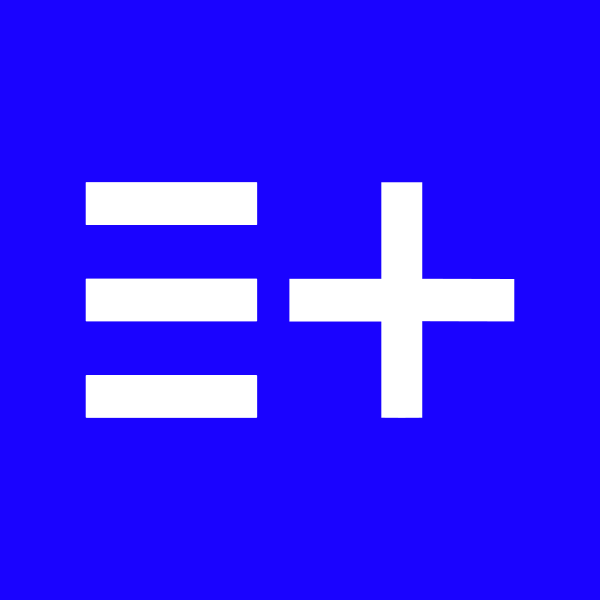 A blue square icon containing an equals sign and plus sign in white.