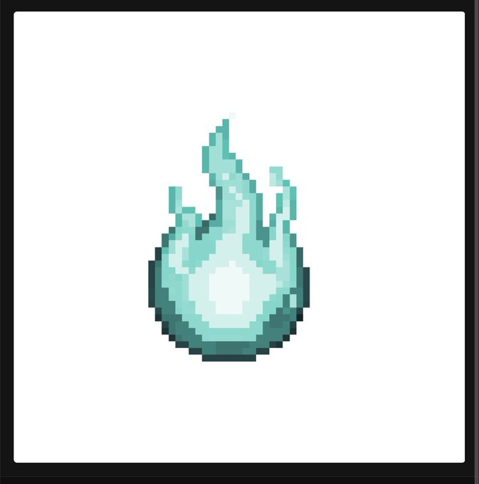 A pixel art image of a blue ghost-like flame or spectral creature against a white background. The simple, stylized design complements the playful "Who is This?" caption, suggesting a guessing game featuring a character from a retro video game aesthetic.