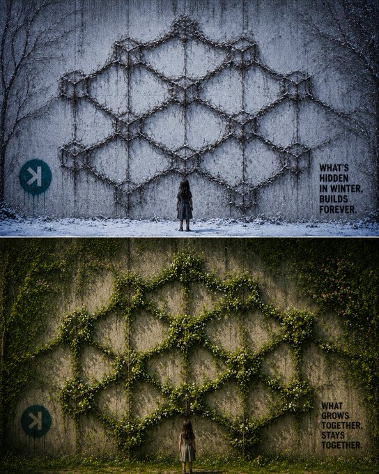 The image shows two different scenes of a person standing next to a wall with green vines growing up its side. The first scene depicts winter, while the second scene represents summer. Both scenes have a woman standing in front of the wall, but they are positioned at opposite ends of the wall and appear to be facing away from each other.

The post is titled "What's higher than winter? Summer". It seems that the image has been used as part of an advertisement or promotional material for a study on the relationship between seasons and people's preferences. The presence of the woman in both scenes suggests that she might represent the concept of unity, despite the contrasting seasons depicted by the two images.