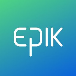 Gradient teal-to-green logo design displaying the stylized text 'EPIK' in white.