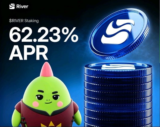The image features a cartoon green robot with a red hat standing next to several blue stacks of change, which are stacked one on top of another. The scene includes text that reads "64% APR", suggesting an APR sale. In the background, there is a logo for a cryptocurrency called Ripple, and other text related to Bitcoin or cryptocurrency buying or selling.