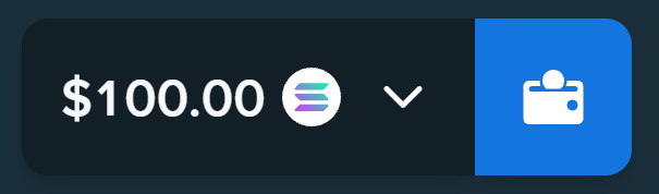 The image shows a $100.00 balance on what appears to be a cryptocurrency wallet interface, specifically for Solana ($SOL), indicated by the colorful Solana logo next to the amount and a wallet icon on the right. The image directly relates to the post by visually confirming the $100 $SOL balance the user has in their Stake account and wants to share with followers.