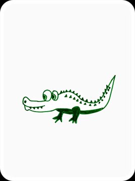 The image features a cartoon crocodile drawn with green lines against a white background. The crocodile has a big smile and appears to be walking or running across the frame, giving off an impression of happiness and energy. The caption below the image reads "Well after 5 years of waiting I finally joined @veefriends as a V1 holder. Thanks to @JarFriends for accepting my offer. I wanted to also grab the 1/1 s2 and the iconic, but was a bit short on grabbing the clever crocodile iconic, but got the lava!!! So pumped to finally be".