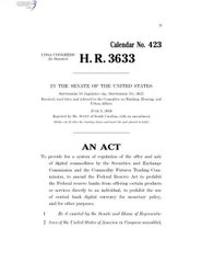 The first page of a legislative document titled 'Order No. 423 H.R. 3633 IN THE SENATE OF THE UNITED STATES' containing an 'AN ACT' regarding the secure and reliable delivery of official mail.