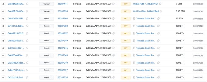 The image features a table filled with numerous rows of data displaying information about cryptocurrency wallets and exchanges. A security alert has been issued, stating that a wallet exploiting a vulnerability has drained around $1.3M worth of crypto assets and was initially raised by KuCoin, then passed on to Ripple Bridge before depositing the funds into Ethereum. The post discusses how this wallet was exploited through a vulnerability in Raydium's code, which allowed attackers to drain the assets without detection or traceability.