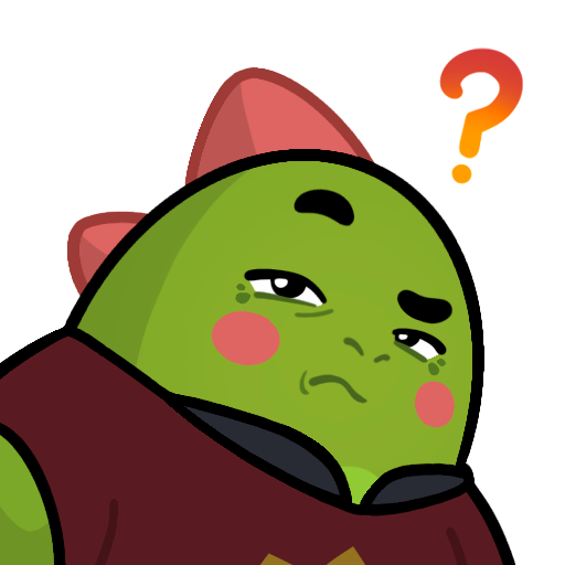 An illustration of a confused-looking green cartoon character with pink cheeks and a red hat, accompanied by a question mark symbol.