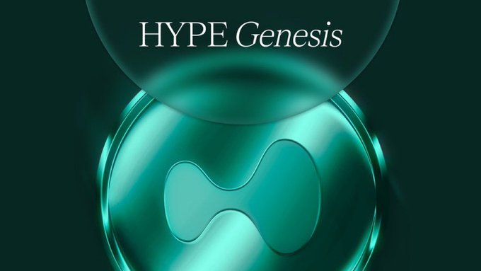 A graphic with a teal color scheme displays the text 'HYPE Genesis' above a glowing circular emblem.