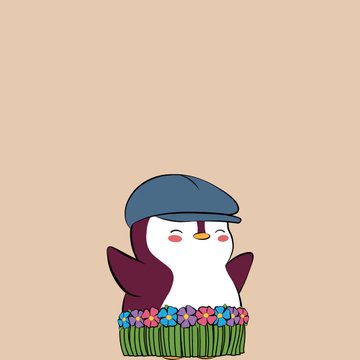 The image features a cartoon penguin wearing a blue hat, standing upright with its arms outstretched as if dancing or waving at someone. The background of the image is a light peach color, which contrasts nicely with the colorful attire of the penguin. The text in the image reads "Just swept up these 3 Little @pudgypenguins They still feel undervalued to me, and I genuinely believe Apes and Pudgies are the two strongest communities leading this space. Supporting each other is how we make Web3 fun and thriving again."
