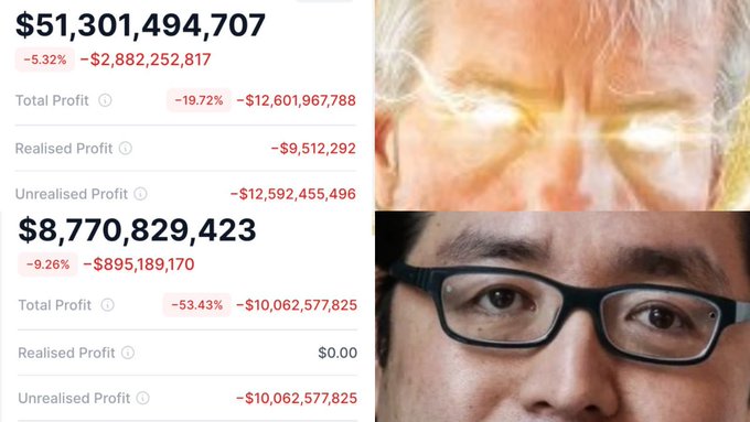 The image features a collage of two photos, one showing an older man's face with yellow eyes and glasses, and another displaying a computer screen with text about Bitcoin trading strategies. The first photo shows the man's face, while the second photo focuses on the Bitcoin trading strategies.