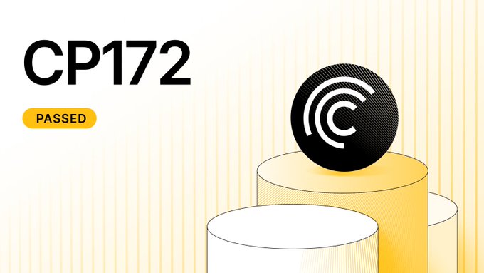 A graphic displays the text 'CP172' with a yellow 'PASSED' badge next to a black circular icon with a 'C' symbol, all set against a light yellow striped background.