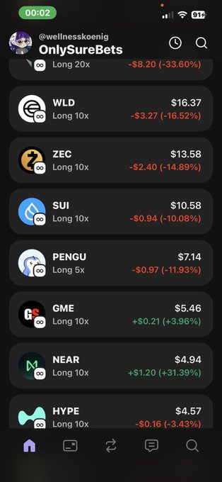 The image shows a close-up view of a smartphone screen with various apps displayed, including one called "Only SureBets" that focuses on a long list of cryptocurrency names and their prices. The text on the app states that users are only allowed to bet on these Bitcoin trading pairs or markets in long funds. The price for Bitcoin is $2,976, while for Ether (ETH), it's currently at $1,746. The apps appear to be popular among people who invest in cryptocurrencies and want to know about the latest market trends or potential trading opportunities.