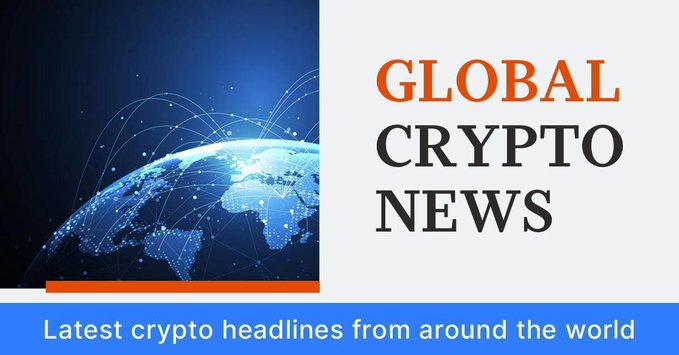 Banner image showing a globe with network connections and the text 'GLOBAL CRYPTO NEWS' and 'Latest crypto headlines from around the world'.