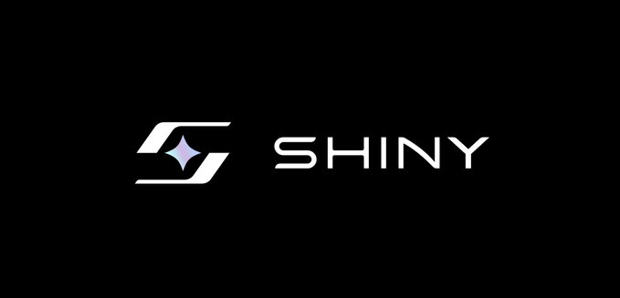 A black background displays the SHINY logo, featuring a stylized silver 'S' with a diamond shape inside next to the word 'SHINY' in white text.