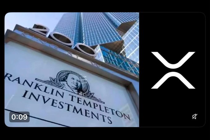 A video thumbnail (0:09) showing the Franklin Templeton Investments building signage alongside a black square with the white 'X' logo.