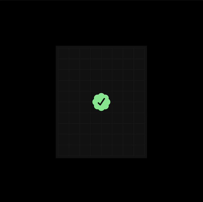 A bright green checkmark appears in a dark grid, illustrating the post’s focus on a “green check” collectible.