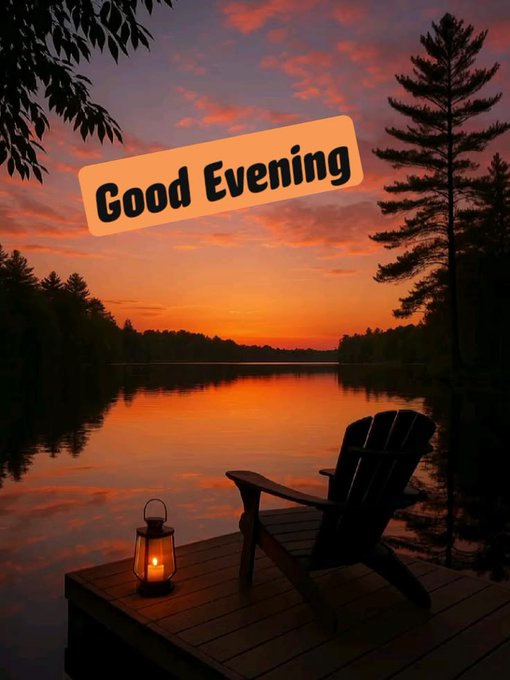 The image features a serene lakeside scene with a wooden dock, an empty chair, and a lantern lit up for evening use. The sky above has a beautiful sunset, creating a warm and inviting atmosphere. In the background, there are trees that add to the peaceful ambiance of the setting. The post reads "Good Evening everyone Web3 is moving fast, and projects that focus on transparency and efficiency are helping shape its future. Appreciate the work @wallchain is doing to improve on-chain experiences and bring more value to users across the ecosystem". This message seems to be related to the image's theme of relaxation and tranquility, as well as the importance of staying connected in a fast-paced digital world.