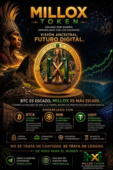 The image features a poster promoting the Mill0x token, which is an altcoin designed to be used as a digital asset. The poster includes a picture of a man wearing a headdress, possibly representing the native people of Peru or another region where the coin was created. The poster also contains information about the token and its purpose in the context of the post.