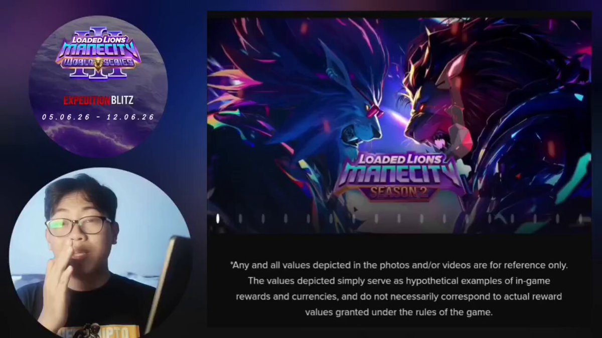 The image features a man with glasses, who appears to be a fan of the game "LoadedLions @ Cronos App Network" or "Cronos @ CrenosApp Network", as indicated by the caption provided. The man is sitting in front of his computer screen and seems to be watching gameplay videos on the game. There are two other people visible in the image, one located behind the man with glasses and another person standing further back.