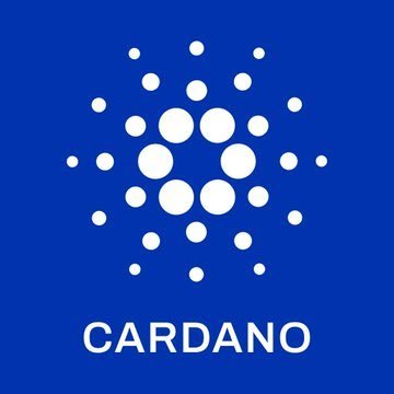 The image displays the Cardano logo and name on a blue background, matching the post which introduces newcomers to the Cardano ecosystem and encourages learning step by step.