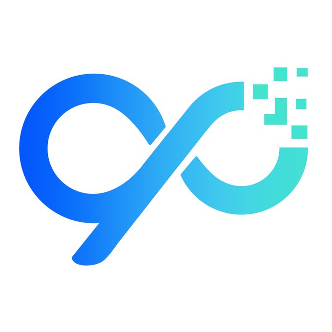 The image features a stylized infinity symbol logo rendered in a gradient of blue to teal, with the right side of the loop dissolving into pixelated squares that appear to be scattering outward, symbolizing digital expansion or blockchain technology.

This logo ties directly to YeBlock's seed-round private sale announcement, visually representing the project's continuous growth and digital evolution as it prepares to launch on August 22, 2026, with funds dedicated to community development and brand expansion.