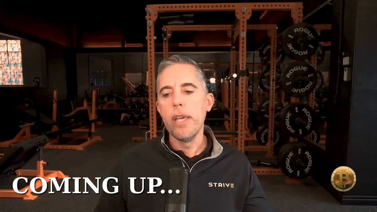 The image features a man wearing a black jacket, sitting in front of a gym with various weight machines around him. The man appears to be talking about digital credit or investing in Bitcoin, as indicated by the text in the image that reads "I sat down with Strive CEO Matt Cole to discuss digital credit, $ASST !" and "$SATA" are also present. The post seems to be promoting a new product called "amplified Bitcoin," which is related to the man's discussion about digital credit or investing in Bitcoin.