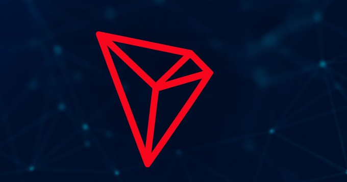 The image features the red TRON (TRX) logo prominently displayed against a dark, network-themed background with interconnected nodes, symbolizing blockchain connectivity. This visually reinforces the post's message about TRON's record-breaking daily new account growth and its expanding role in USDT transactions and payment infrastructure.