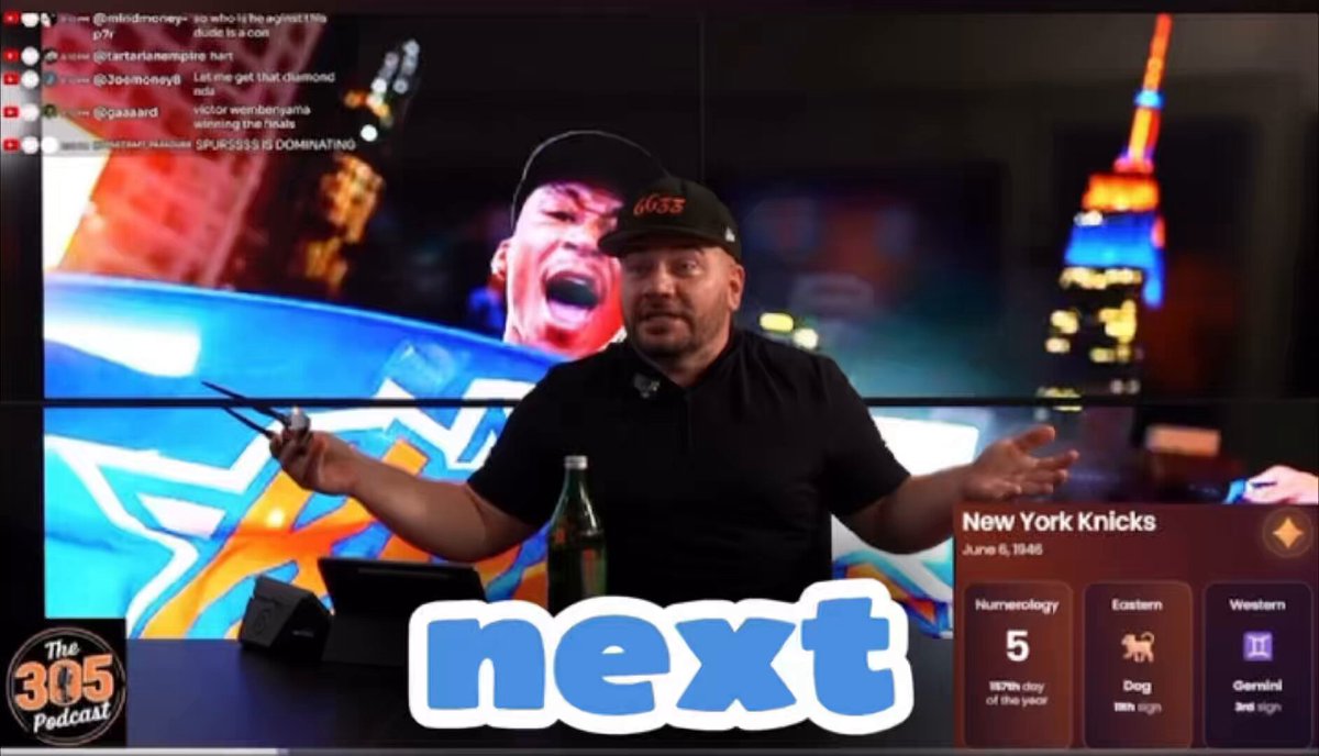 The image features a man sitting at a table with his arms outstretched, wearing a black shirt and hat. He appears to be watching something on a large screen TV or monitor behind him. The text of the image includes phrases such as "matrix prime dropped this bomb", "he was secretly hoping Atlanta takes Nick out", and "the numbers showed this was coming". These phrases suggest that there is an ongoing event, possibly related to sports or entertainment, in which the man is involved.