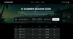 A webpage titled "SUMMER SEASON 2026" on a NOMAZ platform, appearing to display a tournament or competition standings table.