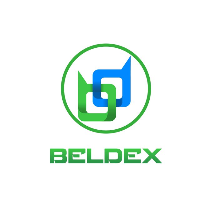 A Beldex logo featuring a green and blue geometric design inside a green circle, with the name 'BELDEX' displayed below in green text.