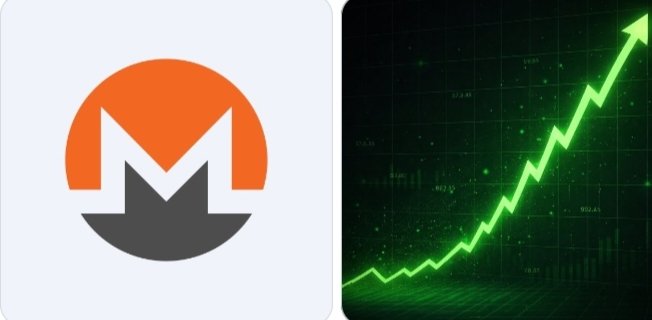The image features the Monero (XMR) logo on the left alongside a green upward-trending price chart on the right, visually reinforcing the post's message about XMR's 8.9% price surge following THORChain's introduction of native Monero swaps—a significant development for the privacy coin.