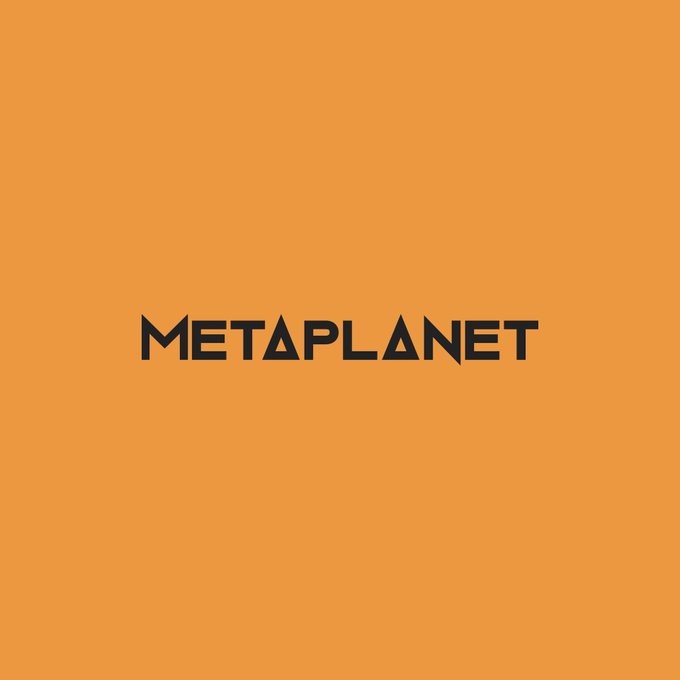 A simple orange graphic displays the word 'METAPLANET' in black text.