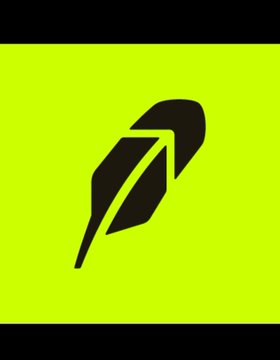 A simple black feather icon on a bright lime green square background.