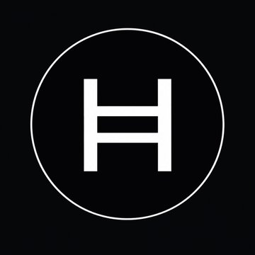 A minimalist black logo featuring a white letter 'H' inside a circle on a dark background.
