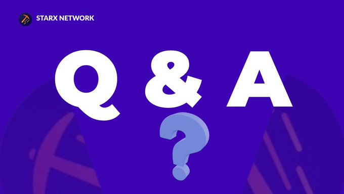A purple graphic with large white 'Q & A' text and a blue question mark, branded with 'STARX NETWORK' in the top left corner.