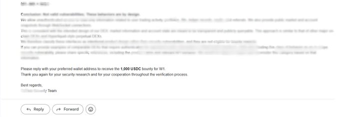 An email claiming to be from a cryptocurrency security team offering 1,000 USDC bounty for verification cooperation.