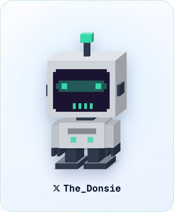 A pixel art illustration of a cute robot character with a green antenna, labeled 'The_Donsie' at the bottom.
