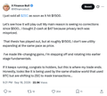 A social media post by @TheAlpha_Bull discussing the recent price surges of $QNT, $ONDO, and $HBAR, attributing the rally to institutional adoption after years of development, with the post noting that $HBAR is still setting up for its next breakout.