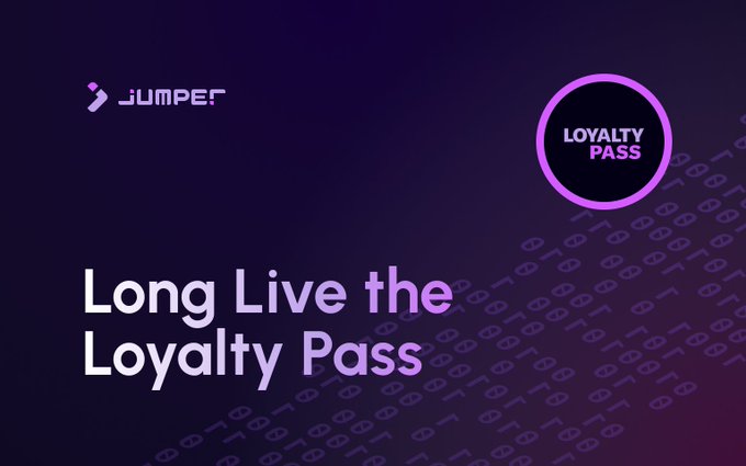 A promotional graphic with the text 'Jumper', 'Loyalty Pass', and 'Long Live the Loyalty Pass' on a dark purple background.